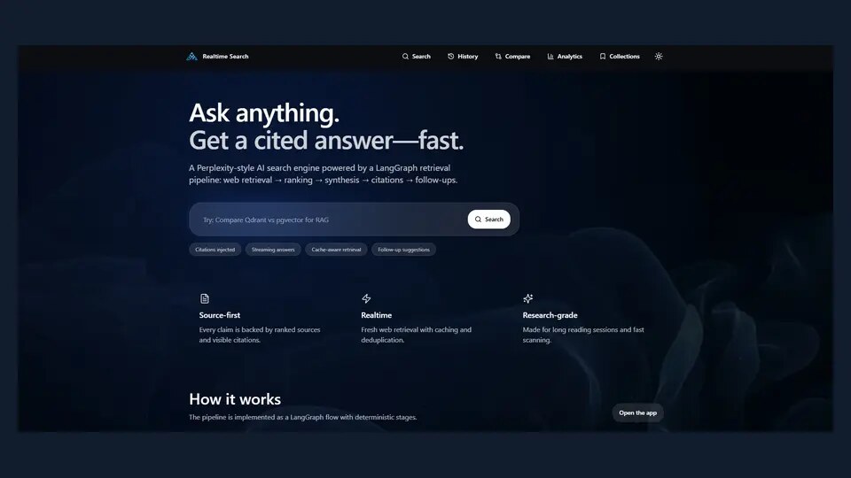 Production-Grade AI Search Engine interface
